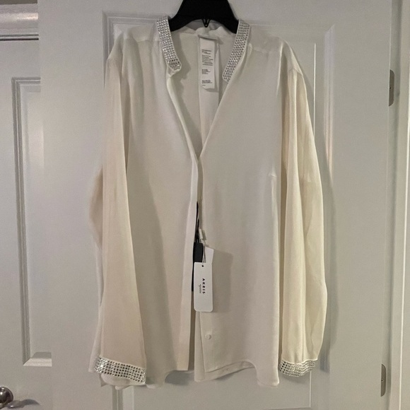 AKRIS PUNTO
Women's Crystal Embellished High/Low Blouse - Picture 5 of 9